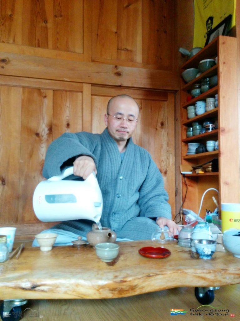 Tea Ceremony with monk on Namsan Mountain Gyeongju
