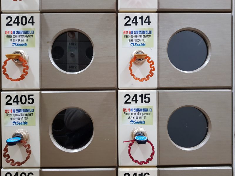 shoe lockers at korean sauna