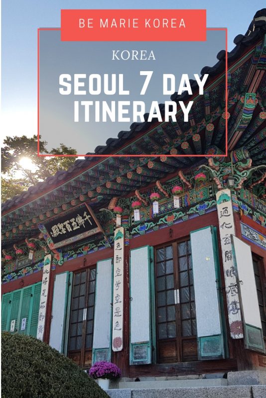 itinerary for seoul 7 days