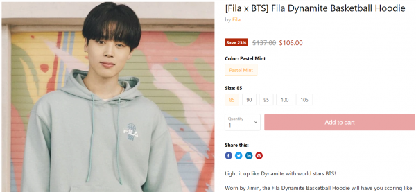 Jimin BTS Ropa Fila