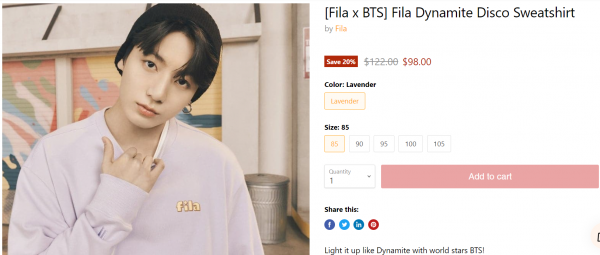 Jungkook BTS Ropa Fila