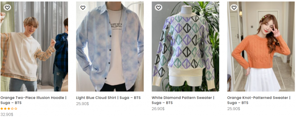 Suga BTS Ropa