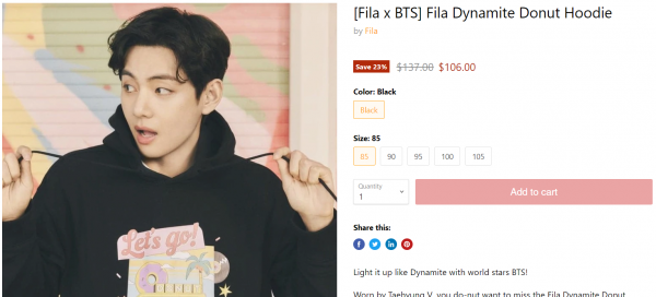 V BTS Ropa